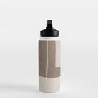 Neutral Minimalist Beige Tones Abstract Artwork Water Bottle Gallery Image 3