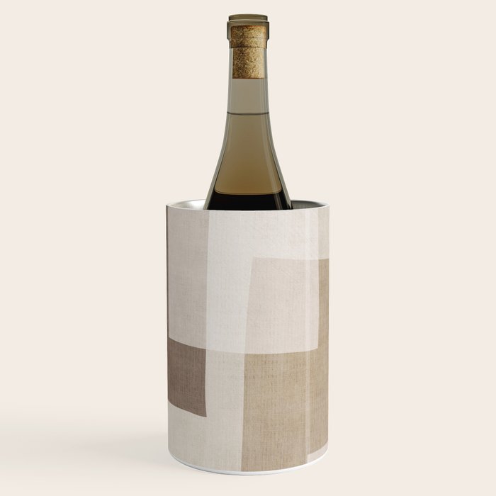 Neutral Minimalist Beige Tones Abstract Artwork Wine Chiller Gallery Image 1