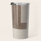 Neutral Minimalist Beige Tones Abstract Artwork Travel Mug Gallery Image 3