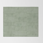 Minimalist, Boho, Line Art in Sage Green Throw Blanket Gallery Image 2