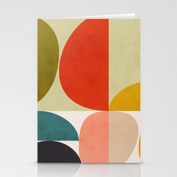 shapes of mid century geometry art Stationery Card Gallery Image 1