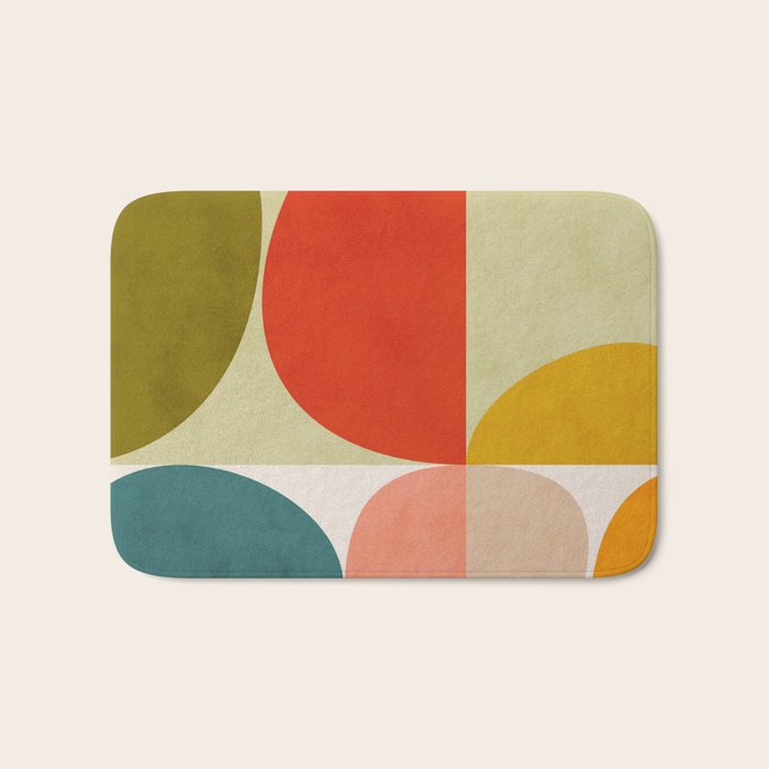shapes of mid century geometry art Bath Mat Gallery Image 1