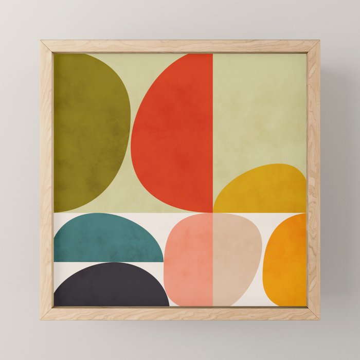 shapes of mid century geometry art Mini Art Print Gallery Image 1