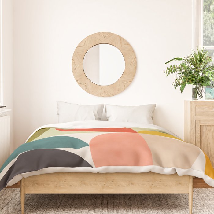 shapes of mid century geometry art Duvet Cover Gallery Image 3
