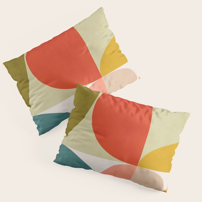 shapes of mid century geometry art Pillow Sham Gallery Image 1