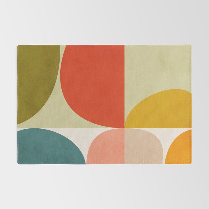 shapes of mid century geometry art Rug Gallery Image 2