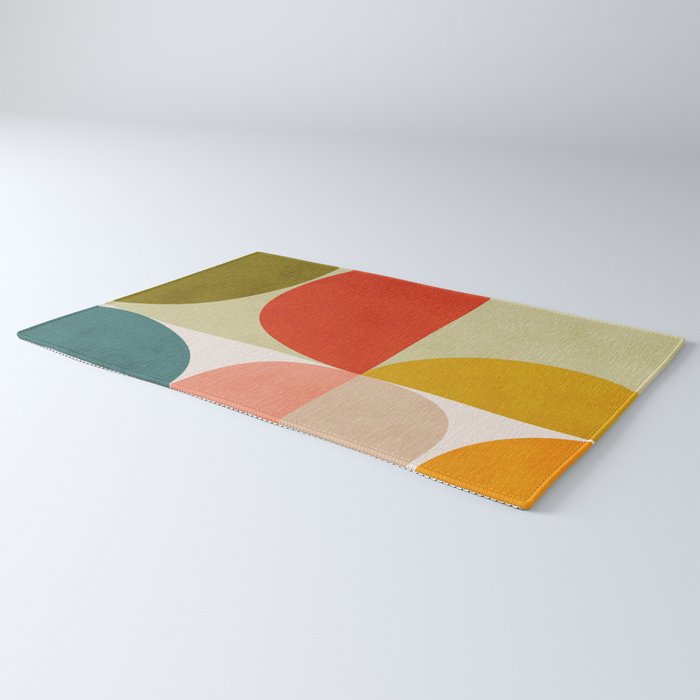 shapes of mid century geometry art Rug Gallery Image 3