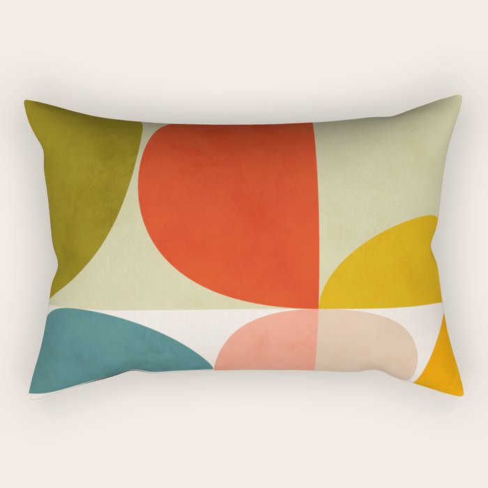 shapes of mid century geometry art Rectangular Pillow Gallery Image 2