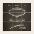 Football Patent - American Football Art - Black Chalkboard Wood Wall Art Gallery Image 1