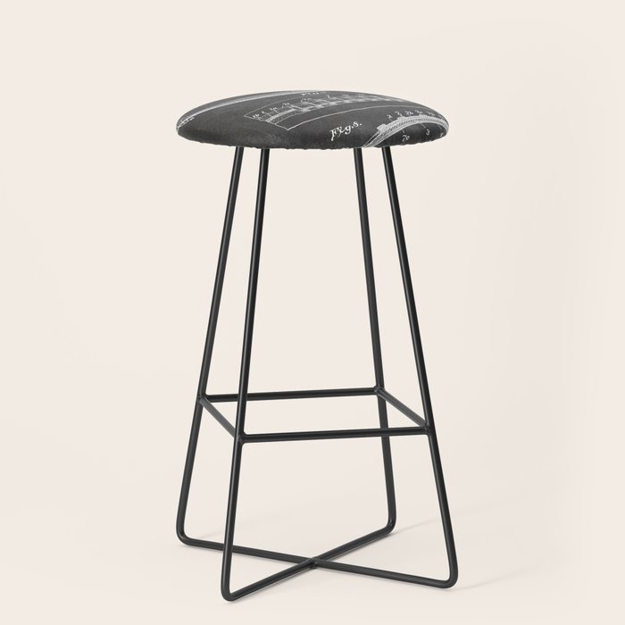 Football Patent - American Football Art - Black Chalkboard Stool Gallery Image 1