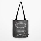 Football Patent - American Football Art - Black Chalkboard Tote Bag Gallery Image 2