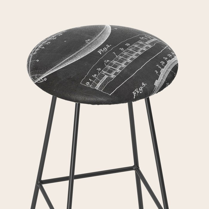 Football Patent - American Football Art - Black Chalkboard Stool Gallery Image 2