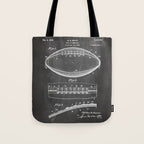 Football Patent - American Football Art - Black Chalkboard Tote Bag Gallery Image 1