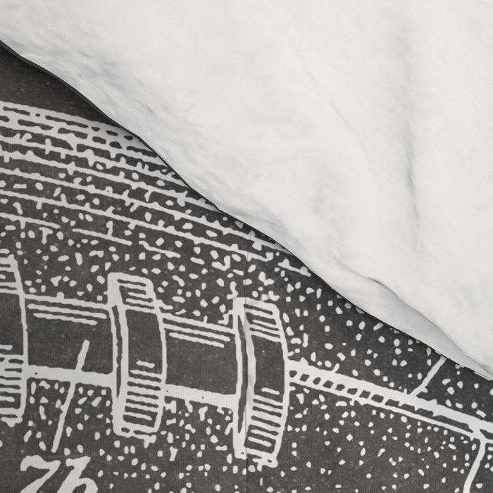 Football Patent - American Football Art - Black Chalkboard Comforter Gallery Image 4