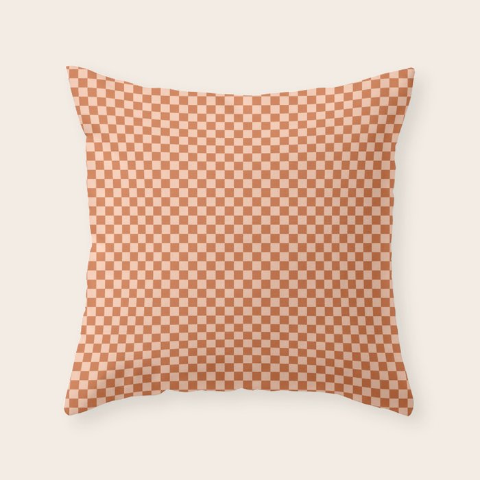 Check IV - Orange â Checkerboard Print Throw Pillow Gallery Image 6