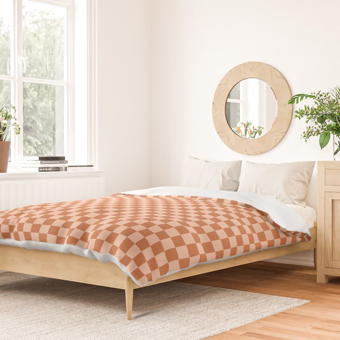 Check IV - Orange â Checkerboard Print Duvet Cover Gallery Image 2