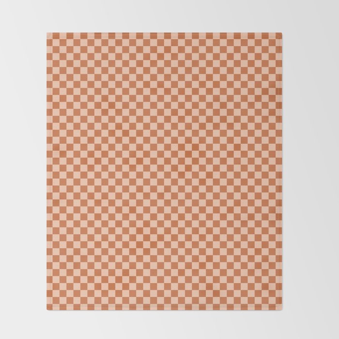 Check IV - Orange â Checkerboard Print Throw Blanket Gallery Image 2