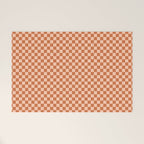 Check IV - Orange â Checkerboard Print Welcome Mat Gallery Image 1