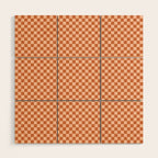 Check IV - Orange â Checkerboard Print Wood Wall Art Gallery Image 1