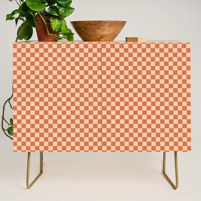 Check IV - Orange â Checkerboard Print Credenza Gallery Image 1