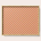 Check IV - Orange â Checkerboard Print Serving Tray Gallery Image 1