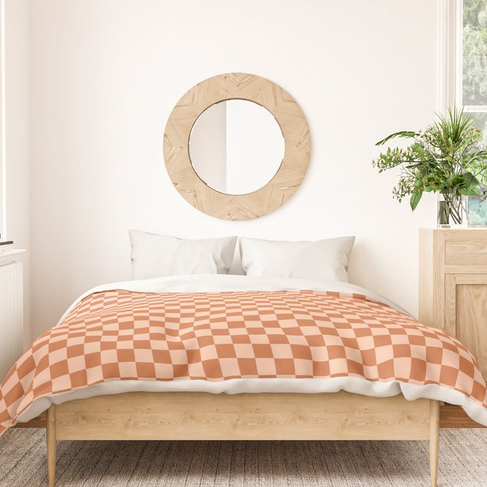 Check IV - Orange â Checkerboard Print Duvet Cover Gallery Image 3