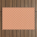 Check IV - Orange â Checkerboard Print Outdoor Rug Gallery Image 1