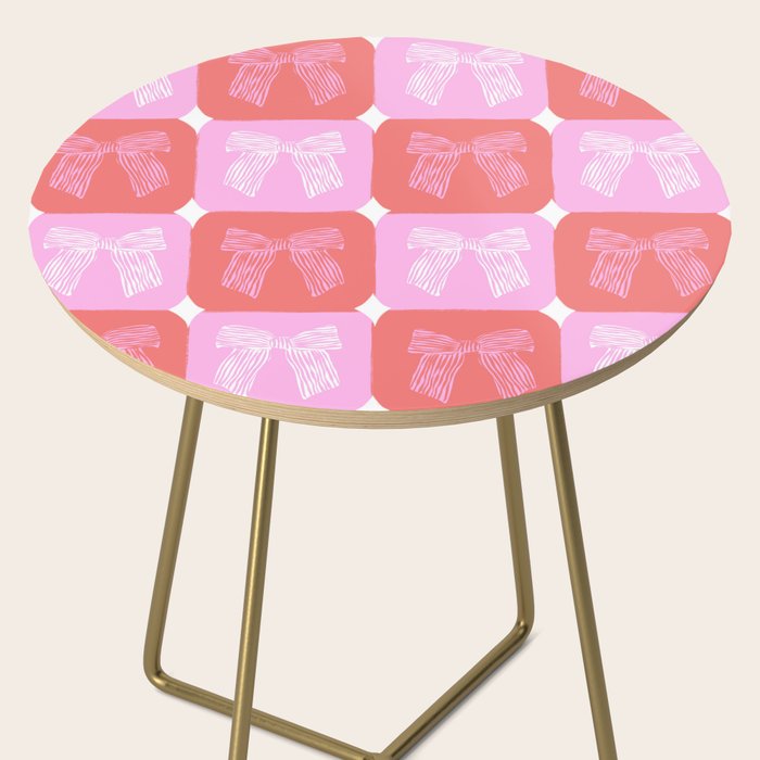 Checkerboard Bows in Pink and Red Side Table Gallery Image 2