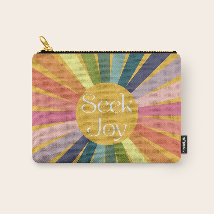 Seek Joy - Retro Inspired Art Print Carry All Pouch Gallery Image 1
