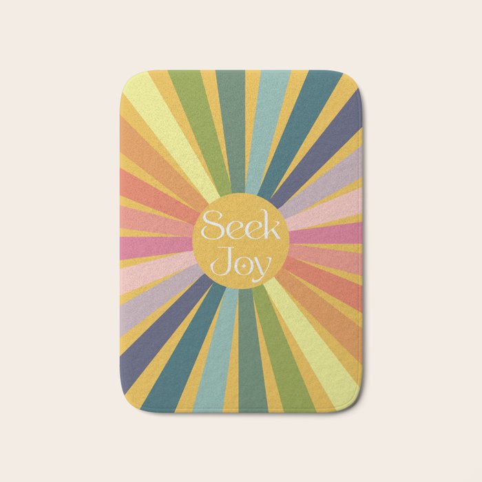 Seek Joy - Retro Inspired Art Print Bath Mat Gallery Image 1