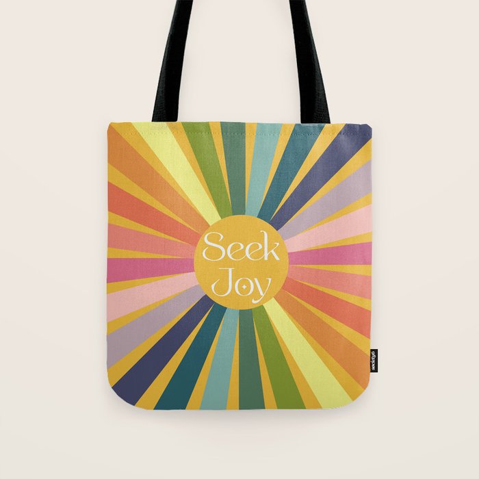 Seek Joy - Retro Inspired Art Print Tote Bag Gallery Image 1