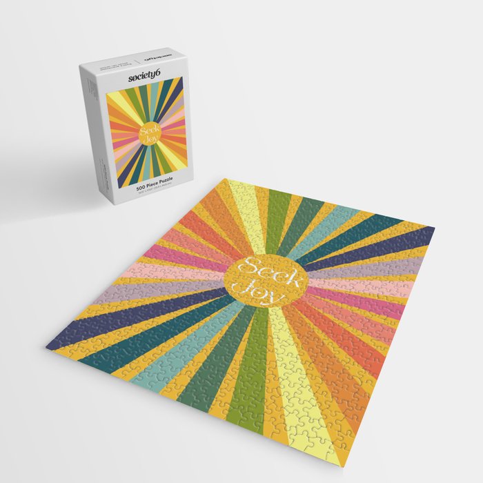 Seek Joy - Retro Inspired Art Print Jigsaw Puzzle Gallery Image 2