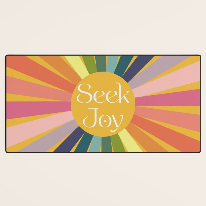 Seek Joy - Retro Inspired Art Print Desk Mat Gallery Image 3