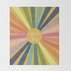 Seek Joy - Retro Inspired Art Print Throw Blanket Gallery Image 2