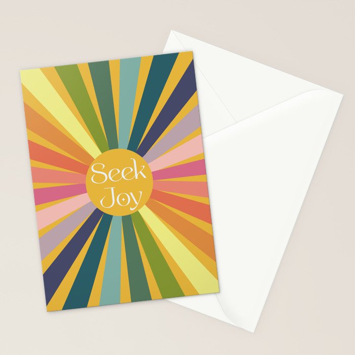 Seek Joy - Retro Inspired Art Print Stationery Card Gallery Image 2