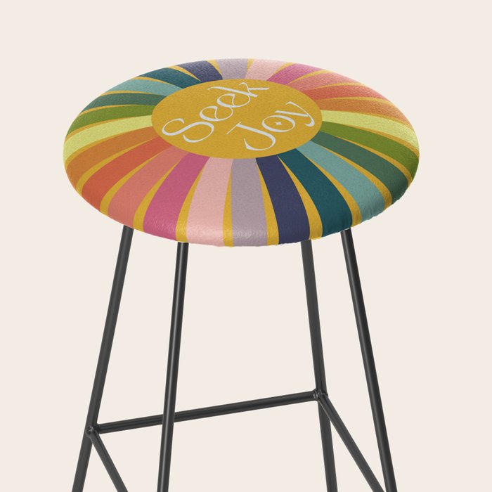 Seek Joy - Retro Inspired Art Print Stool Gallery Image 2