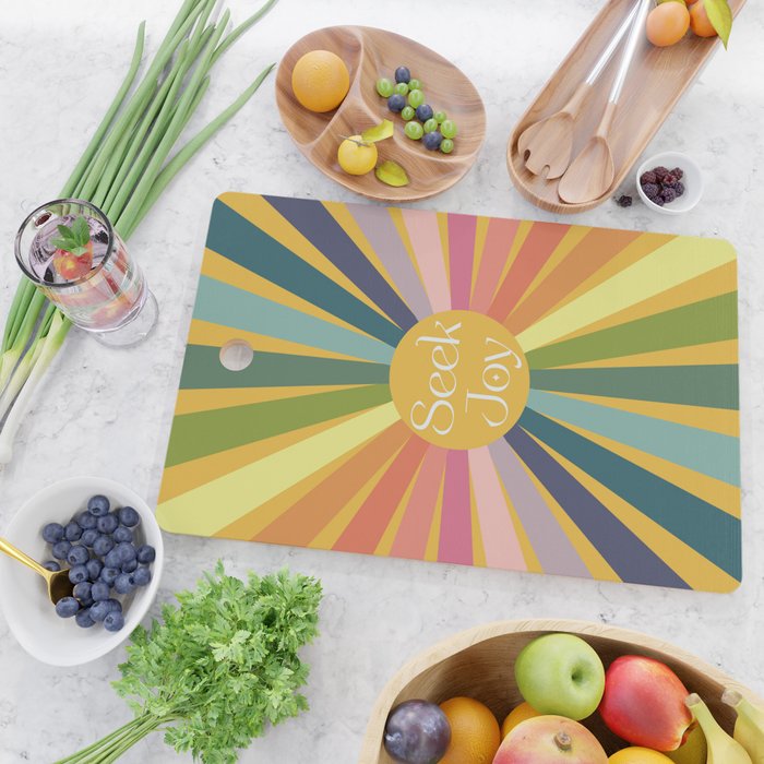 Seek Joy - Retro Inspired Art Print Cutting Board Gallery Image 2