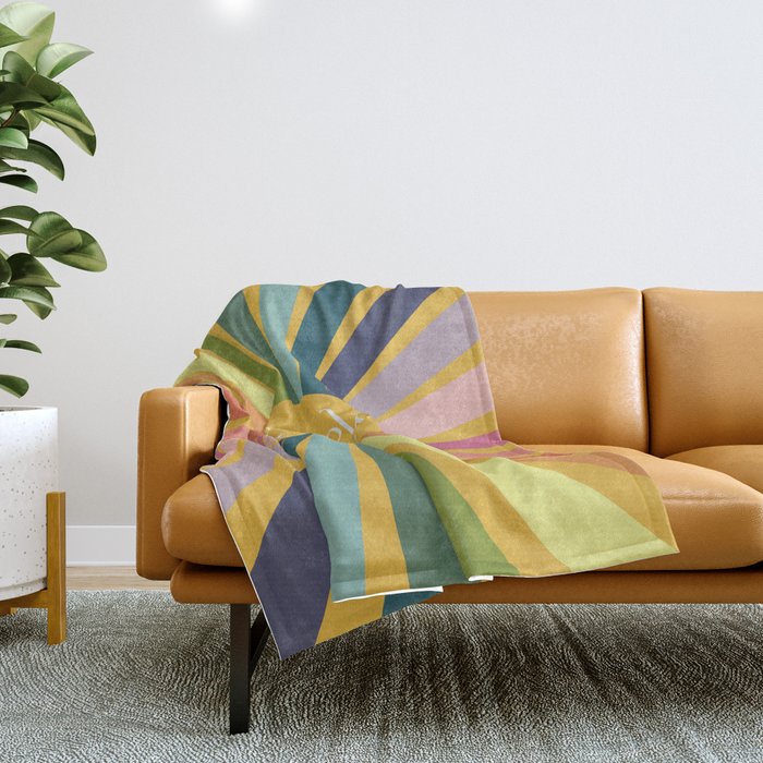 Seek Joy - Retro Inspired Art Print Throw Blanket Gallery Image 1