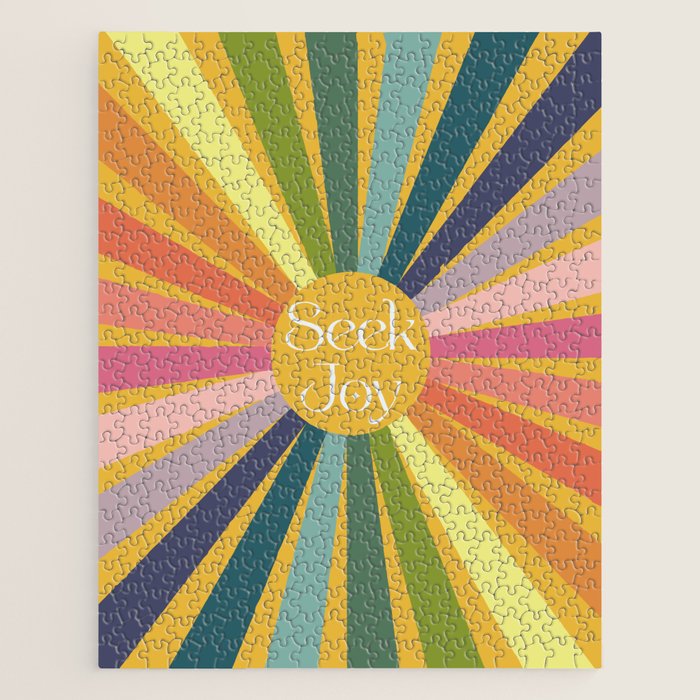 Seek Joy - Retro Inspired Art Print Jigsaw Puzzle Gallery Image 1