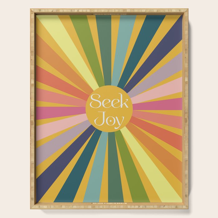 Seek Joy - Retro Inspired Art Print Serving Tray Gallery Image 1
