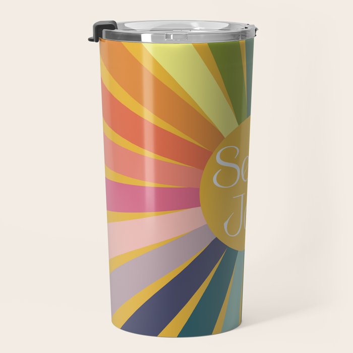 Seek Joy - Retro Inspired Art Print Travel Mug Gallery Image 3