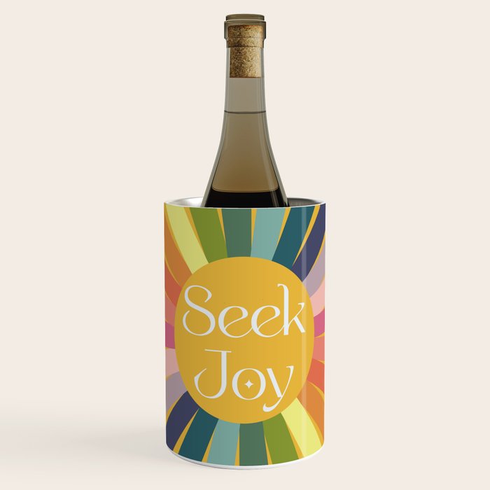 Seek Joy - Retro Inspired Art Print Wine Chiller Gallery Image 1