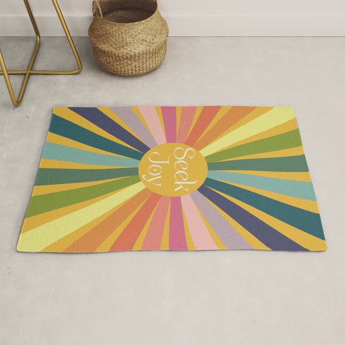 Seek Joy - Retro Inspired Art Print Rug Gallery Image 1