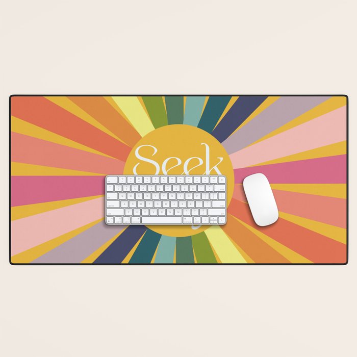 Seek Joy - Retro Inspired Art Print Desk Mat Gallery Image 1