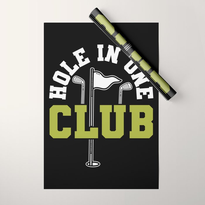 Hole In One Club Golf Wrapping Paper Gallery Image 1