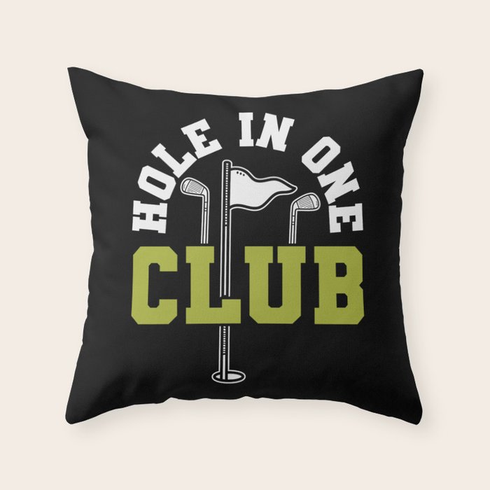 Hole In One Club Golf Throw Pillow Gallery Image 6