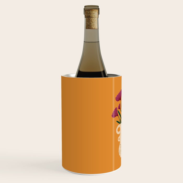 Ivory Vintage Flower Vase on Marigold Wine Chiller Gallery Image 2