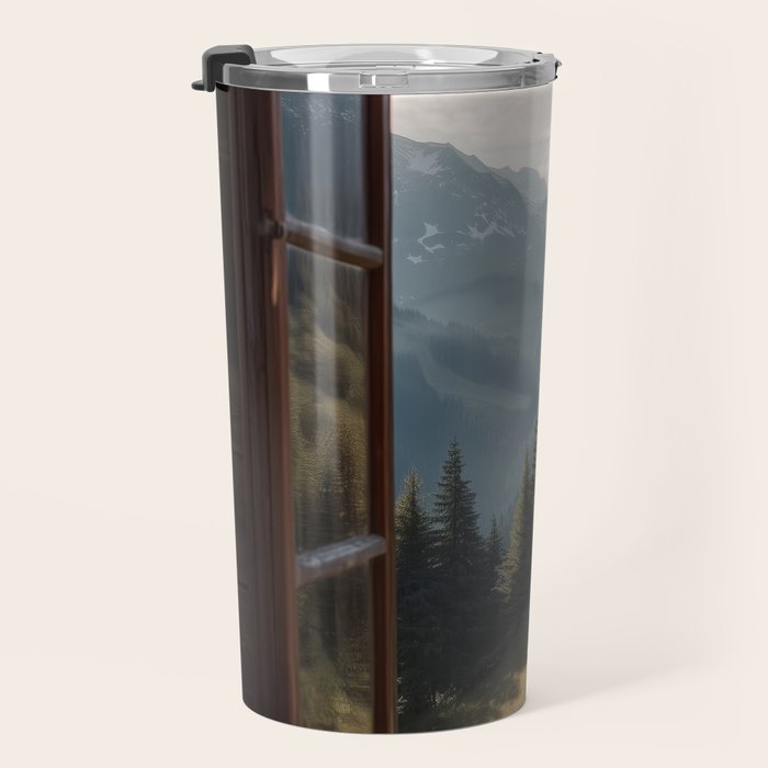 Where the Pines Begin - Alpine Landscape Print Travel Mug Gallery Image 3