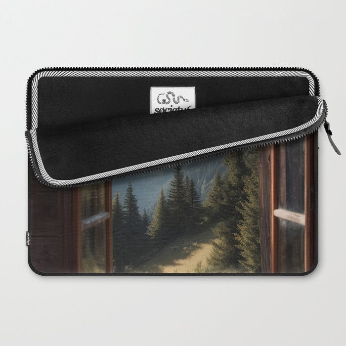 Where the Pines Begin - Alpine Landscape Print Laptop Sleeve Gallery Image 2