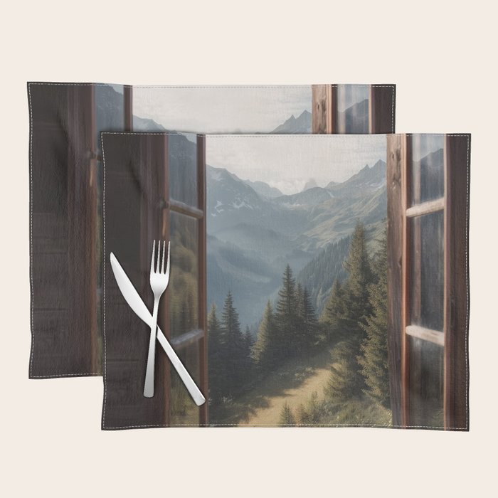 Where the Pines Begin - Alpine Landscape Print Placemat Gallery Image 1